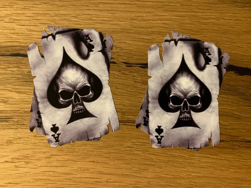 Skull aufkleber ass karten - 2x,